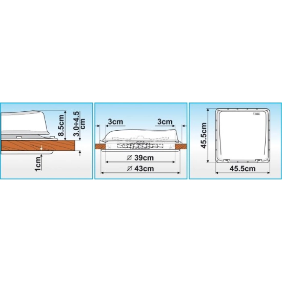 Fiamma Turbo-Vent Crystal - Okno dachowe Wywietrznik z termowentylatorem
