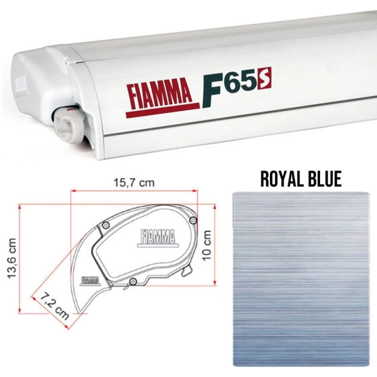 Roleta markiza w kasecie F45s 400 Polar White Royal Blue - Fiamma