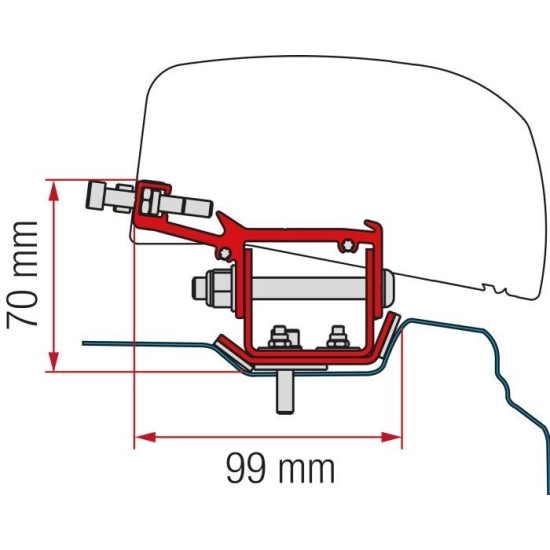 Adapter do markizy F40van Kit Renault Trafic L2 (LHD + RHD) - Fiamma-1002547