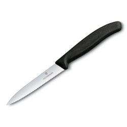 Nóż Victorinox do jarzyn, ząbkowany, 10 cm, czarny-1468945