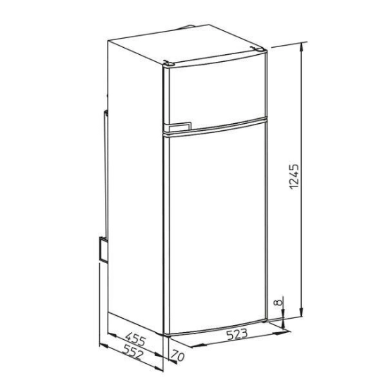 RMD8555, Lodówka absorpcyjna, zamrażalnik, 2-drzwiowa, poj. 190 l., automat. wybór zasilania, zawiasy L - Dometic-178805
