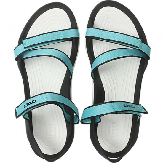 Crocs Swiftwater Webbing Sandal W niebiesko biały 204804 4DY-581790